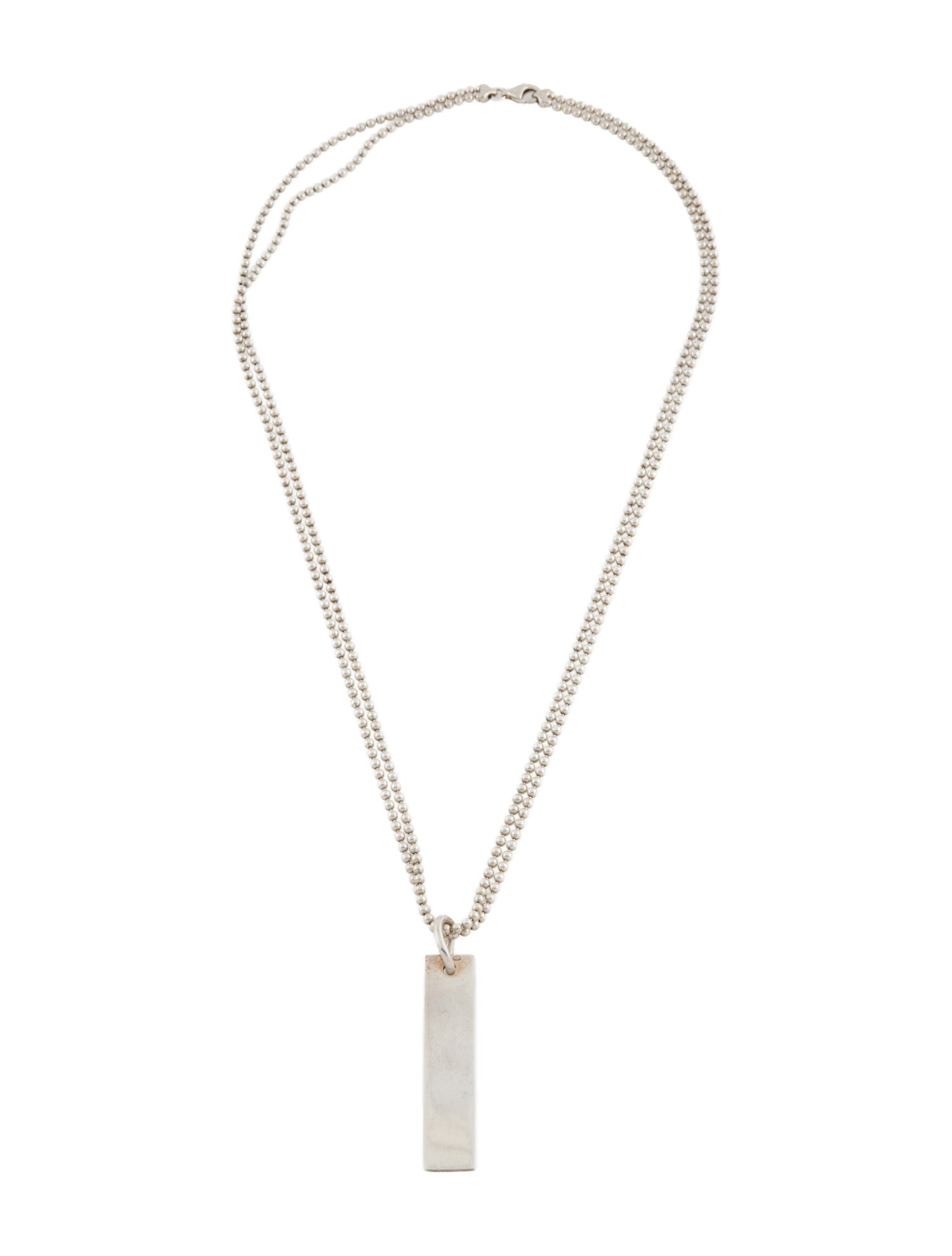 Gucci Double Strand Bar Tag Pendant Necklace